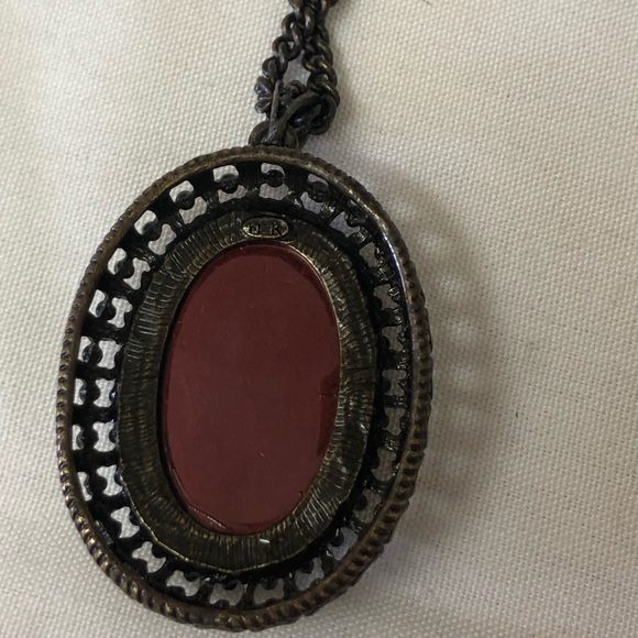 Avon pendant and earring set, faux dark stone - Picture 10 of 12